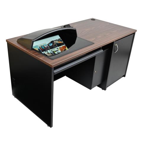 Seated Height AV Lectern Locking CPU Compartment Power Center Downview Visor