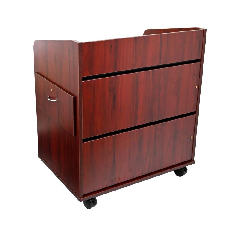 Standing Height Lectern Privacy Side Pull Out Shelf